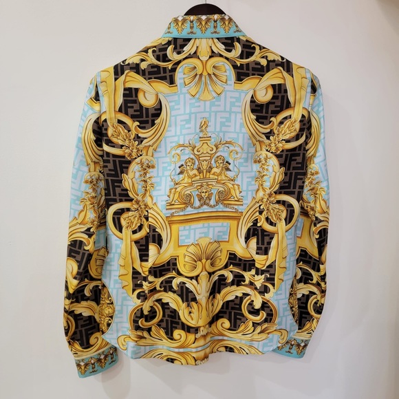 Fendace Barocco Fendi Zucca Monogram Silk Button Up Shirt SOLD OUT everywhere - Picture 7 of 16